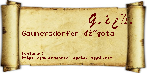 Gaunersdorfer Ágota névjegykártya